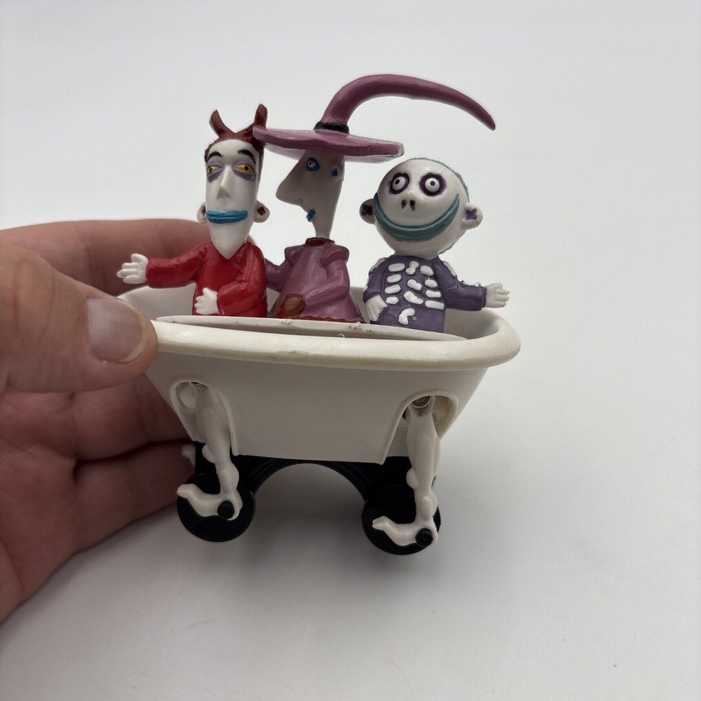 Disney Nightmare Before Christmas Lock Shock Barrel in Roll Along Bathtub Figure